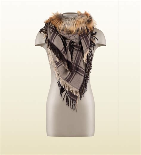 authentic gucci scarves sale|Gucci scarves with fur trim.